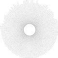 half circle irregular rays dotted with circular empty space in center Royalty Free Stock Photo