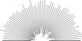 half circle irregular very long rays inside and outside Royalty Free Stock Photo