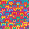 Half Circle M Mountain Seamless Pattern