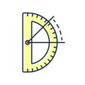 Half circle protractor RGB color icon