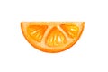 Half circle of a thin slice of juicy citrus orange in a watercolor style isolated on a white background