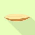 Half clean almond icon, flat style