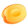 Half clean apricot icon, cartoon style Royalty Free Stock Photo