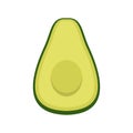 Half clean avocado icon flat isolated vector