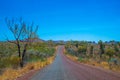 Half clean and half dusty road at Karijini National Park