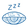 Half Closed Asleep Eye doodle icon hand drawn illustration