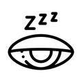 Half Closed Asleep Eye Icon Outline Illustration