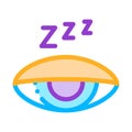 Half Closed Asleep Eye Icon Outline Illustration