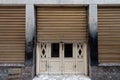 Half Closed Shop Doors in Arabic Country. Tunisia