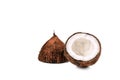 Half of coconut isolated on white background Royalty Free Stock Photo