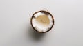 A half coconut on a white background Royalty Free Stock Photo