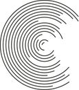 half of concentric circles regular spacing Royalty Free Stock Photo