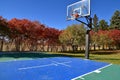 Half court vinyl floored outdoor basketball court Royalty Free Stock Photo