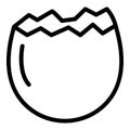 Half crack egg icon, outline style