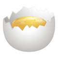 Half cracked egg icon cartoon vector. Broken eggshell Royalty Free Stock Photo