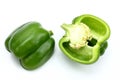 Half cut green capsicum