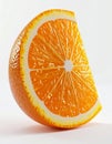 Half Cut Orange Fruit Slice on White Background with Warm Lighting Royalty Free Stock Photo