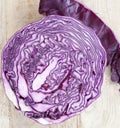 half-cut purple cabbage Royalty Free Stock Photo