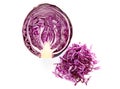 Half and cut red cabbage Royalty Free Stock Photo