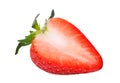 Half cut of red strawberry isolated on the white Royalty Free Stock Photo