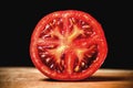 Half Cut Sliced of Fresh Tomato on Wood Table Royalty Free Stock Photo