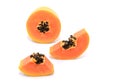 Half cut and whole papaya fruits Royalty Free Stock Photo