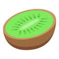 Half cutted kiwi icon, isometric style