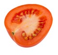 Half cutted plum red tomato isolated on white Royalty Free Stock Photo