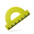 half disk protractor degrees ruler 3d illustration rendering icon editable isolated