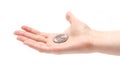 Half dollar on a palm Royalty Free Stock Photo