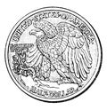 Half Dollar vintage illustration Royalty Free Stock Photo