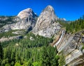 Half Dome Liberty Cap and Nevada Fall Royalty Free Stock Photo