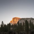 Half Dome peak at sunset in Yosemite National Park, California Royalty Free Stock Photo