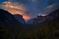 Half Dome rock climbing summits in beautiful golden light at su Royalty Free Stock Photo