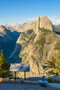 Half Dome rock and Valley from Glacier Point - Panorama View Point at Yosemite National Park in the Sierra Nevada, California, USA Royalty Free Stock Photo