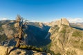 Half Dome rock and Valley from Glacier Point - Panorama View Point at Yosemite National Park in the Sierra Nevada, California, USA Royalty Free Stock Photo