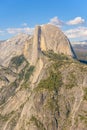 Half Dome rock and Valley from Glacier Point - Panorama View Point at Yosemite National Park in the Sierra Nevada, California, USA Royalty Free Stock Photo