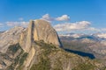 Half Dome rock and Valley from Glacier Point - Panorama View Point at Yosemite National Park in the Sierra Nevada, California, USA Royalty Free Stock Photo