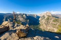 Half Dome rock and Valley from Glacier Point - Panorama View Point at Yosemite National Park in the Sierra Nevada, California, USA Royalty Free Stock Photo