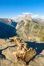 Half Dome rock and Valley from Glacier Point - Panorama View Point at Yosemite National Park in the Sierra Nevada, California, USA Royalty Free Stock Photo
