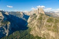 Half Dome rock and Valley from Glacier Point - Panorama View Point at Yosemite National Park in the Sierra Nevada, California, USA Royalty Free Stock Photo