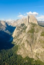 Half Dome rock and Valley from Glacier Point - Panorama View Point at Yosemite National Park in the Sierra Nevada, California, USA Royalty Free Stock Photo