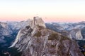 Half Dome Rock in Yosemite National Park at sunset Royalty Free Stock Photo