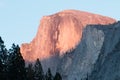Half Dome sunset alpenglow Royalty Free Stock Photo