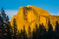 The Half Dome In Sunset Light, Yosemite National Park, California Royalty Free Stock Photo