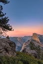 HALF DOME SUNSET YOSEMITE NATIONAL PARK Royalty Free Stock Photo