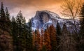 Half Dome Winter Dawn, Yosemite National Park, California Royalty Free Stock Photo