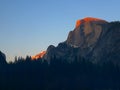 Sunset on Half Dome in Yosemite Valley Royalty Free Stock Photo