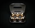 Half Dozen Golden Eggs In An Egg Carton Royalty Free Stock Photo