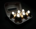 Half Dozen Golden Eggs In An Egg Carton Royalty Free Stock Photo